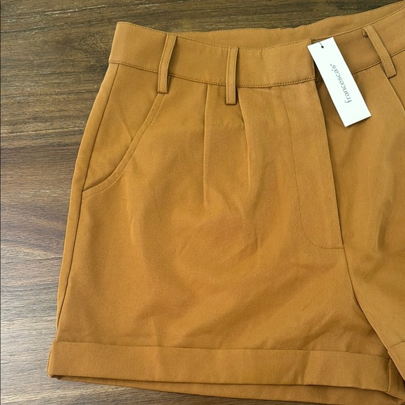 Francesca's Collections‎ High Waist Rolled Hem Tan Shorts Women’s Size Medium - Picture 2 of 12